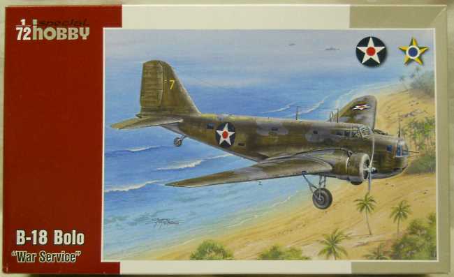 Special Hobby 1/72 B-18 Bolo War Service - 19th BW 28th BS De 1941/Jan '42 Philippines / Brazil AF Rio Grande do Norte '42-44 / FAB Brazil Pernambuco 1942/44 / 72 BG Bellows Field Hawaii 1942/43 (Damaged Dec 7 '41 And Repaired - The Famous Pidgeon Plane, SH 72265 plastic model kit